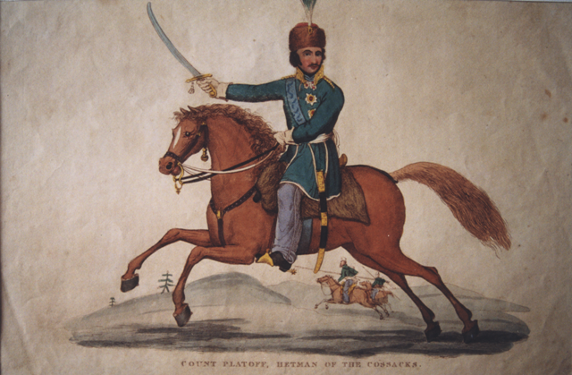 Н.х. Граф Платов, гетман казаков. Литография.Англия,1803 г. 
    